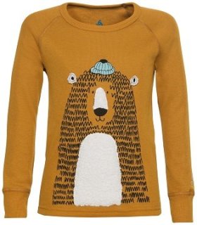 BL TOP CREW NECK L/S ACTIVE WARM ECO KID - BUCKTHORN BROWN