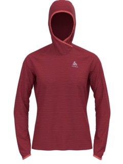 HOODY MIDLAYER RUN EASY WARM - DEEP CLARET MELANGE