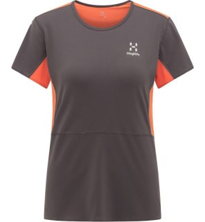 LIM Q CROWN TEE - MAGNETITE/FLAME ORANGE