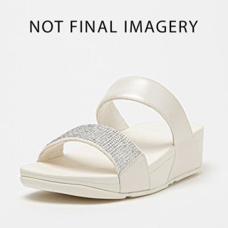 LULU CRYSTAL EMBELLISHED SLIDES - CREAM