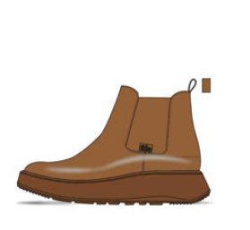 F-MODE SUEDE FLATFORM CHELSEA BOOTS - LIGHT TAN