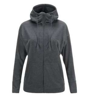 STRUCTURE ZIP HOOD W - DK GREY MEL