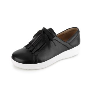 F-SPORTY TM II LACE UP FRINGE SNEAKERS LEATHER - BLACK