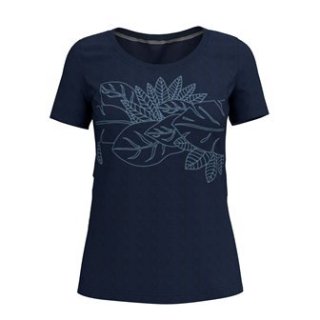 BL TOP CREW NECK S/S F DRY PRINT - DIVING NAVY/FLOWER PRINT SS19