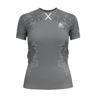 BL TOP CREW NECK S/S CERAMICOOL BLACKCOM - ODLO CONCRETE GREY/ODLO SILVER GREY/BLACK