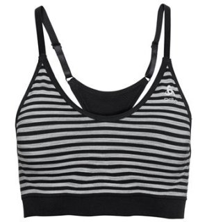 SPORTS BRA PADDED SEAMLESS SOFT - BLACK/GREY MELANGE