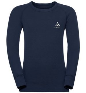 BL TOP CREW NECK L/S ACTIVE WARM KIDS - DIVING NAVY