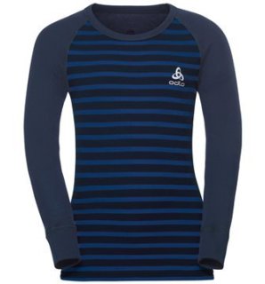 ACTIVE ORIGINALS KIDS SUW TOP CN LS -  DIVING NAVY/ENERGY BLUE/STRIPES