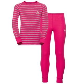 ACTIVE ORIGINALS WARM KIDS SET - BEETROOT PURPLE/GREY MELANGE/STRIPES