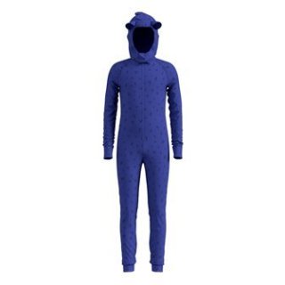 ONE PIECE SUIT ACTIVE WARM KIDS - CLEMATIS BLUE / AOP FW19