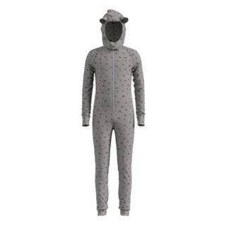 ONE PIECE SUIT ACTIVE WARM KIDS - GREY MELANGE / AOP FW19