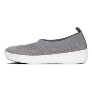 ÜBERKNIT TM SLIP-ON BALLERINA - CHARCOAL/METALLIC PEWTER