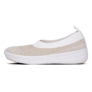 ÜBERKNIT TM SLIP-ON BALLERINA - METALLIC GOLD/URBAN WHITE