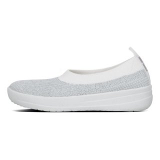 ÜBERKNIT TM SLIP-ON BALLERINA - METALLIC SILVER/URBAN WHITE