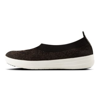 ÜBERKNIT TM SLIP-ON BALLERINA - BLACK/BRONZE METALLIC