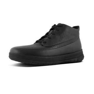 MEN'S SPORTY POP PERFORATED HIGH TOP SNEAKER - ALL BLACK