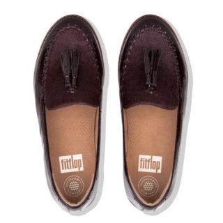 PAIGE FAUX PONY MOACCASSIN - BERRY