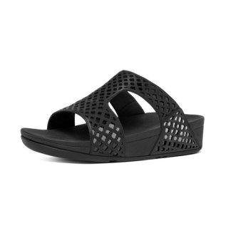 SAFI TM SLIDE - ALL BLACK LEATHER