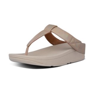 MINA IRIDESCENT TOE THONGS - VINTAGE GOLD