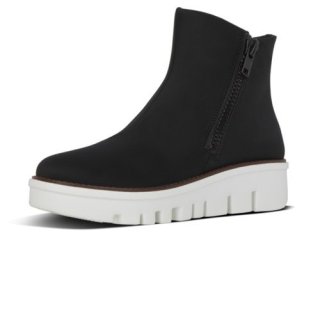 CHUNKY ZIP ANKLE BOOTS - BLACK
