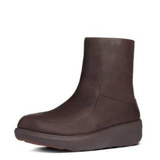 Loaff TM shorty zip boot - chocolate brown leather