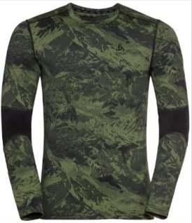 BL TOP CREW NECK L/S WHISTLER ECO - OLIVINE / BLACK
