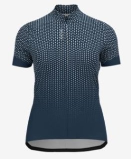 T/SHIRT S/U COLLAR S/S FULL ZIP ESSENTIA - BLUE WING TEAL / WHITE