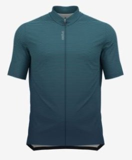 T/SHIRT S/U COLLAR S/S FULL ZIP ESSENTIA - PORCELAIN / BLUE WING TEAL