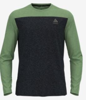 T/SHIRT CREW NECK L/S X/ALP LINENCOOL - LODEN FROST / BLACK