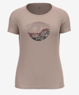 T/SHIRT CREW NECK S/S ASCENT PW 130 SUNR - PALE MAUVE MELANGE