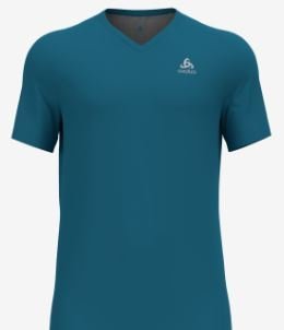 T/SHIRT V/NECK S/S F/DRY - SAXONY BLUE